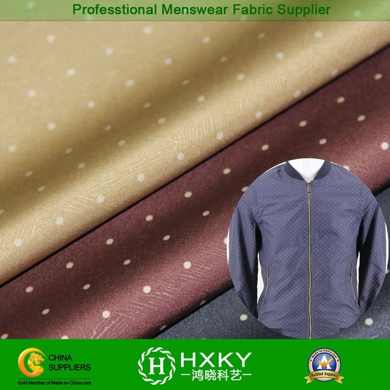 Polka DOT Printed Polyester Fabric for Men_s Jacket